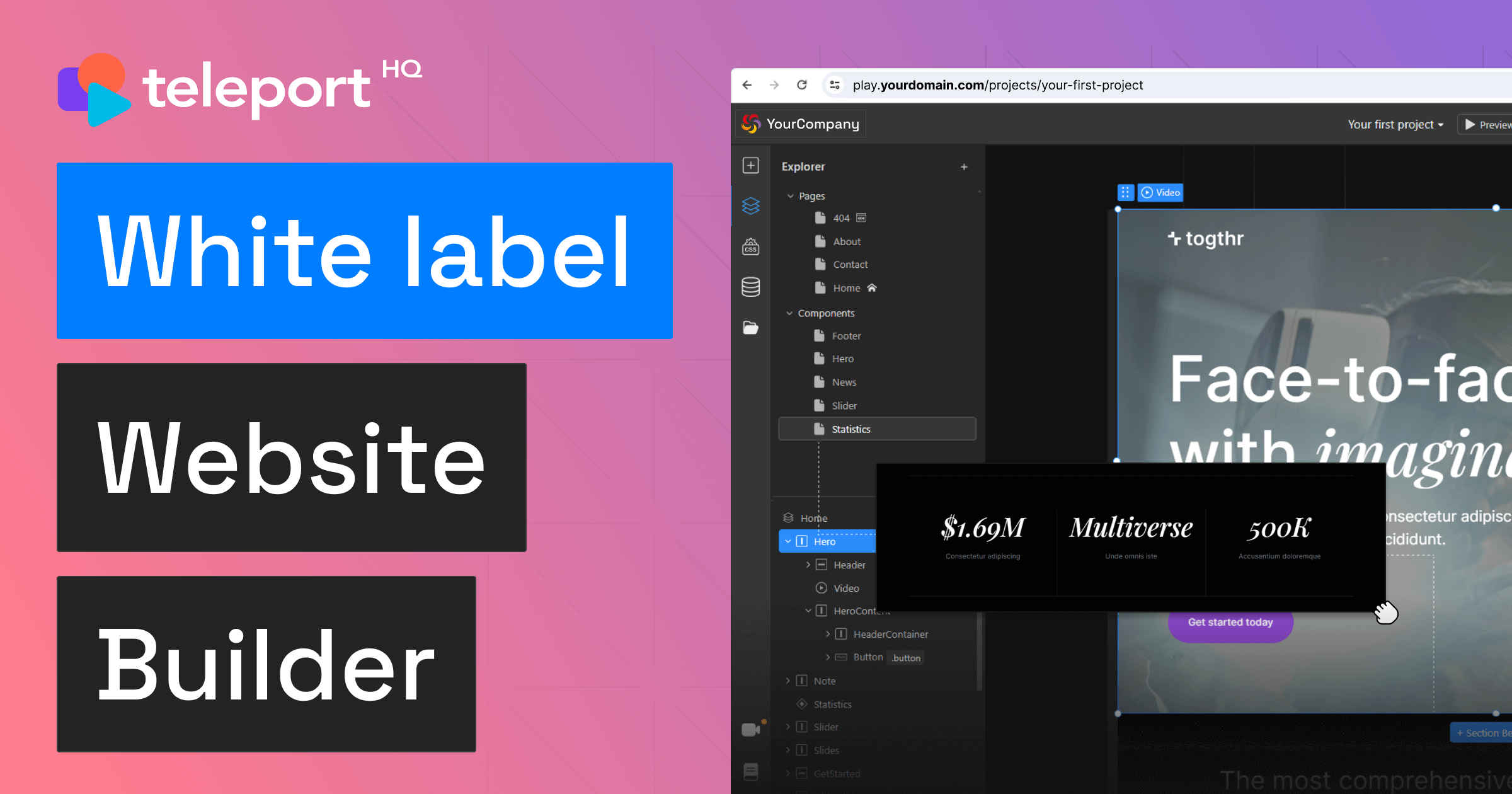 White label website builder to empower your brand | TeleportHQ