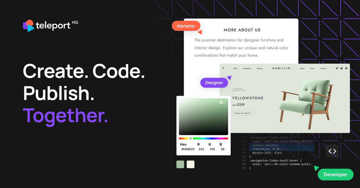Low-code Front-end Design & Development Platform | TeleportHQ