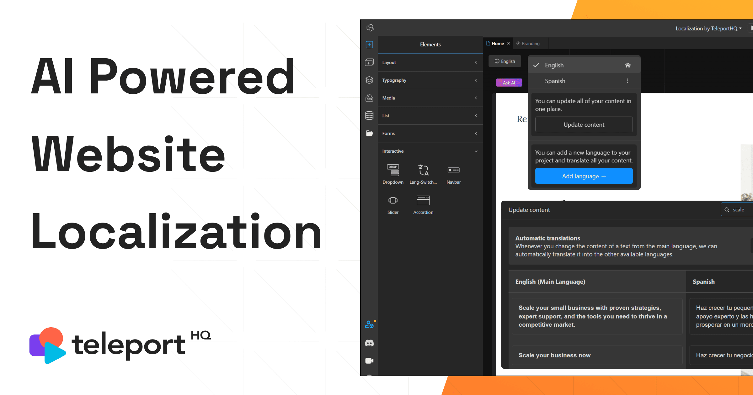 Website Localization Powered by AI | TeleportHQ